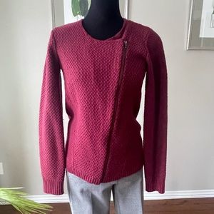 Burgundy zipper front cardigan from Hobbs of London